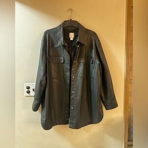 H&M leather shacket